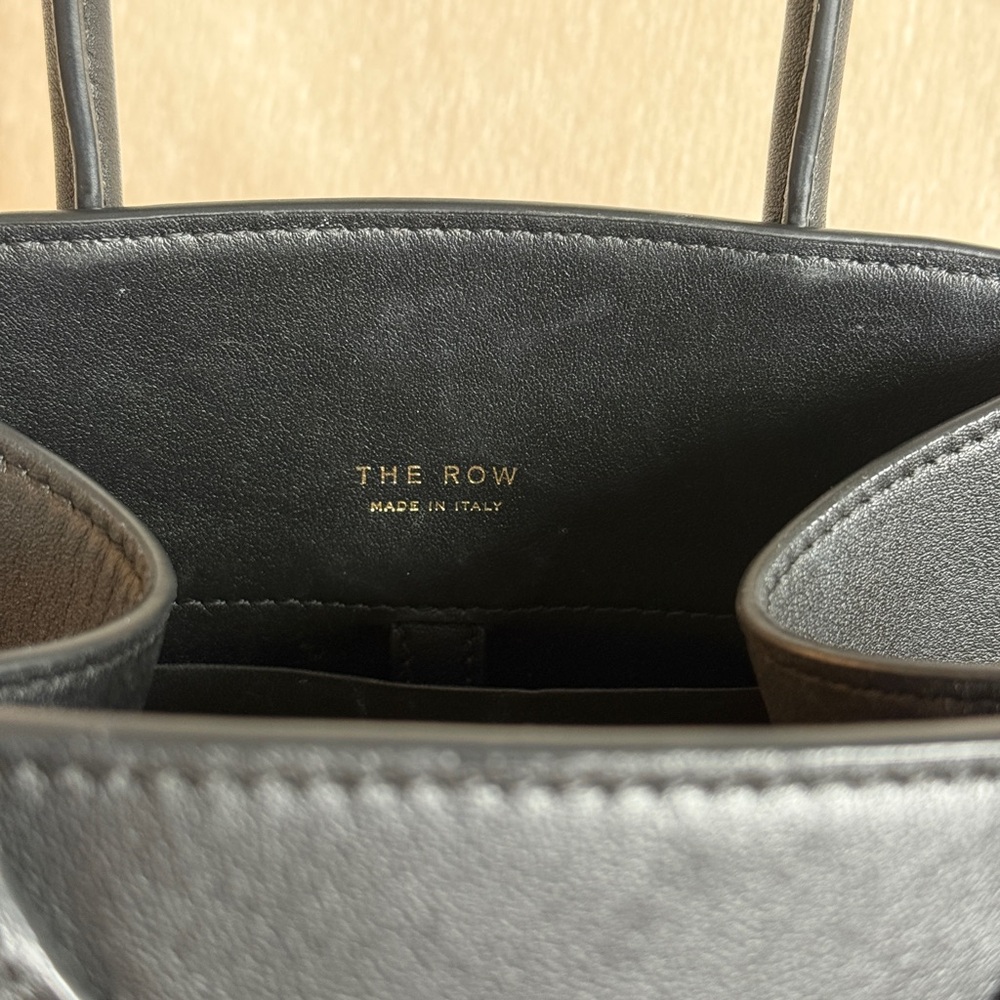 The Row Margaux 10 Black Leather Top Handle Bag | Made in Italy | Authentic - Picture 9 of 15